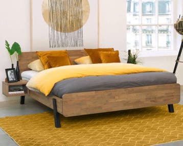 Oak & Steel Szafir Massief Houten Bed - 160 x 220, Nieuw
