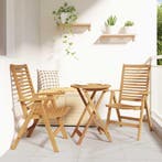vidaXL Stoel 2 pcs Bruin 64.5 x 52 x 108 cm Massief Teakhout, Tuin en Terras, Tuinstoelen, Verzenden, Nieuw