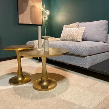 Ronde salontafel Amara, goud aluminium | Starfurn, Ophalen of Verzenden, Nieuw