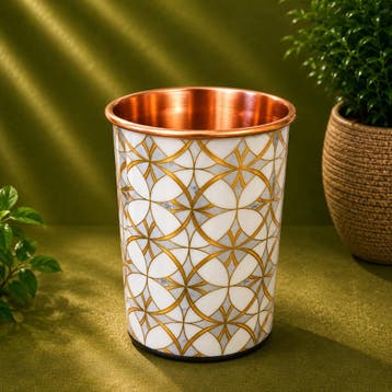 Puur koperen beker met decoratief patroon – 300 ml/135 g, Ophalen of Verzenden, Nieuw