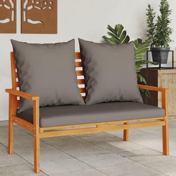 vidaXL Tuinbank met kussen 120 cm massief acaciahout, Tuin en Terras, Verzenden, Nieuw, Hardhout
