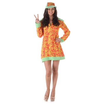 Groovy Girl 60s Kostuum Dames – Flower Power - Maat L, Kleding | Dames, Carnavalskleding en Feestkleding, Ophalen of Verzenden