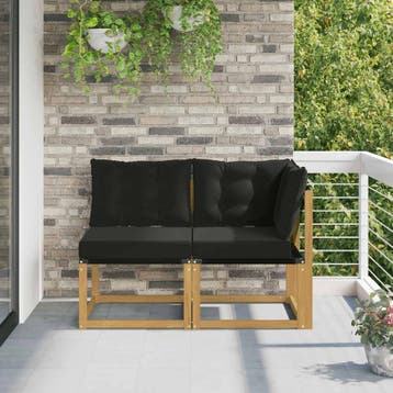 vidaXL 2 st Outdoor Midden- en Hoeksalon Wit, Tuin en Terras, Tuinsets en Loungesets, Verzenden, Nieuw, 2 zitplaatsen