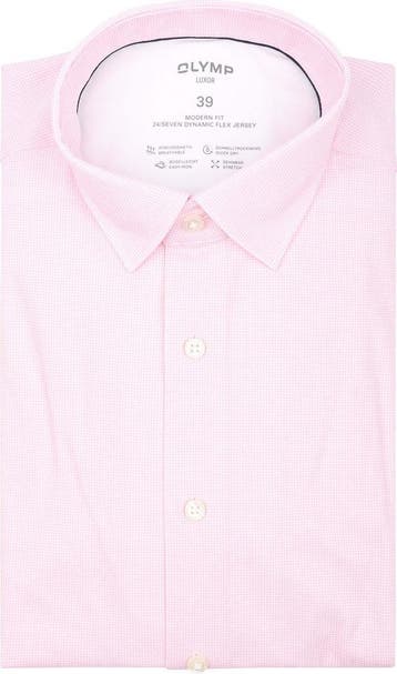 Olymp Luxor Overhemd Pied De Poule Roze maat 39 Heren, Verzenden, Nieuw, Roze, OLYMP