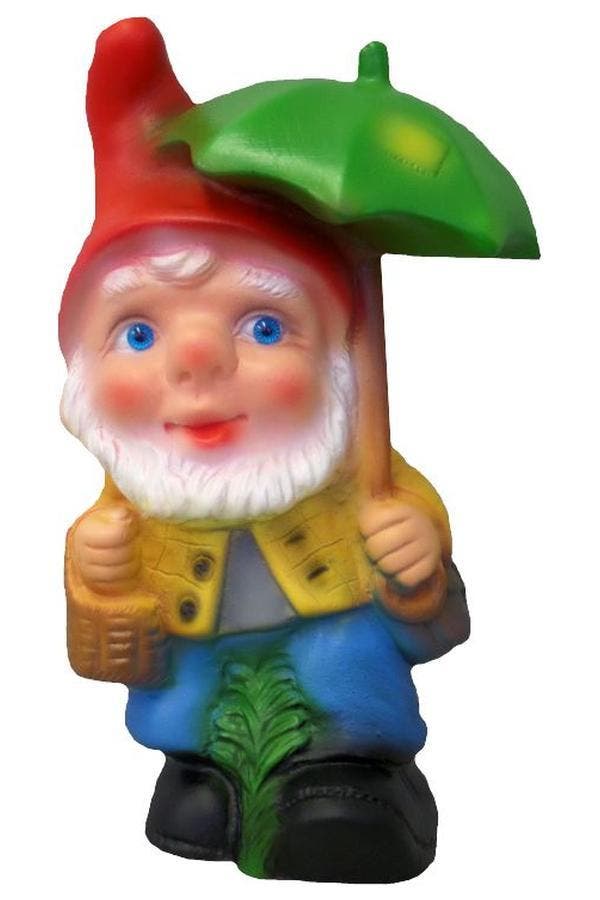 Kleine tuinkabouter met paraplu, Tuin en Terras, Tuinbeelden, Nieuw, Verzenden
