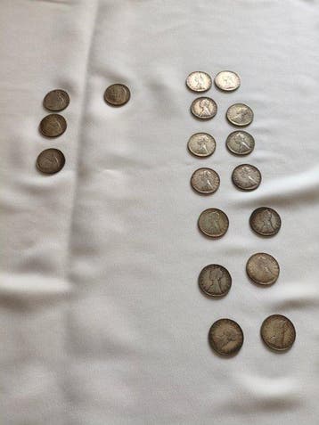 Italië. 500 Lire in argento (18 monete), Postzegels en Munten, Munten | Europa | Niet-Euromunten