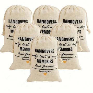 Vrijgezellenfeest Hangover Recovery Kit bags 6 stuks, Verzenden, Nieuw, Feestartikel, Geboorte of Huwelijk