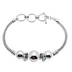 Zilveren armband vossenstaart schakel (Schakelarmband), Ophalen of Verzenden, Gebruikt, Overige kleuren, Zilver