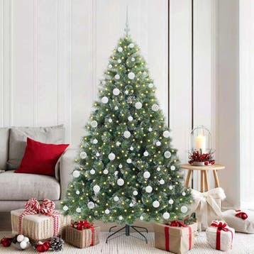 vidaXL Kunstkerstboom met 300 LED met standaard Groen 180 cm, Verzenden, Nieuw