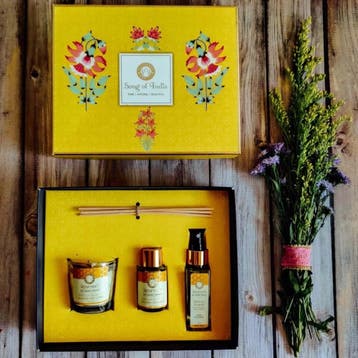 Song of India - Ayurveda Gift Box met geurstokjes, geurkaars, Huis en Inrichting, Ophalen of Verzenden, Nieuw