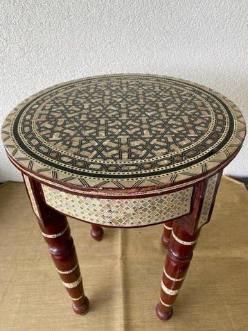 Salontafel - Hout, parelmoer - Tafeltje versierd met