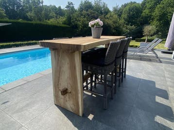 Rita boomstam barset 220x70xH110 cm 7 delig, Tuin en Terras, Tuinsets en Loungesets, Ophalen of Verzenden, Nieuw, Hardhout