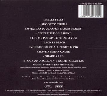 cd - AC/DC - BACK IN BLACK (nieuw), Cd's en Dvd's, Verzenden, Zo goed als nieuw