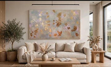 Pathos Art - Rose flowers gold