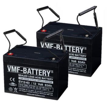 2 stuks: VMF EV12-63 AGM Deep Cycle accus 12V, origineel, Verzenden, Nieuw