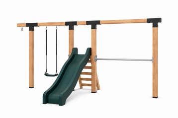 Houten schommel Waldo 400 cm – glijbaan donkergroen, duik., Ophalen of Verzenden, Nieuw