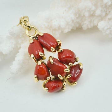 Koraal - Zilver - Ketting met hanger - CORALLO MEDITERRANEO