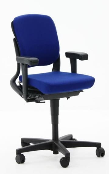 Bureaustoel Ahrend 230 lage rug - stof blauw - voetkruis, Ophalen of Verzenden, Gebruikt