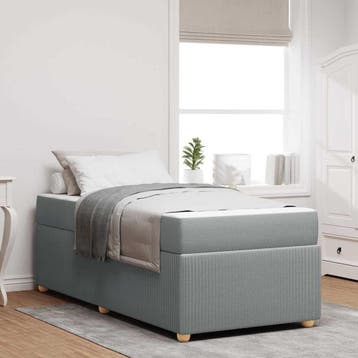 vidaXL Bedframe Lichtgrijs 80 x 200 cm Stof, Verzenden, Nieuw, Stof