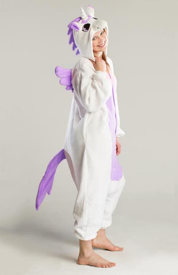 KIMU® Onesie Paarse Pegasus Pak XS-S of 152-158 Eenhoornpak, Carnaval, Nieuw, Ophalen of Verzenden, Kleding
