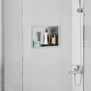vidaXL Douche Niche zilver 30 x 20 x 9,5 cm Roestvrij staal, Verzenden, Nieuw