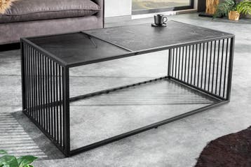 Design salontafel ARCHITECTURE 100cm zwart marmer rookglas, Ophalen of Verzenden, Nieuw