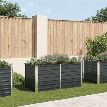 vidaXL Plantenbak verhoogd 160x80x77 cm gegalvaniseerd staal, Tuin en Terras, 100 cm of meer, Verzenden, Nieuw, Metaal
