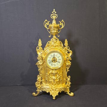 Tafelklok Regency stijl - Verguld brons - 1850-1900 - Top in