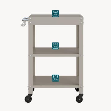 Trolley Bolognano serveerwagen met wielen beige casa.pro, Verzenden