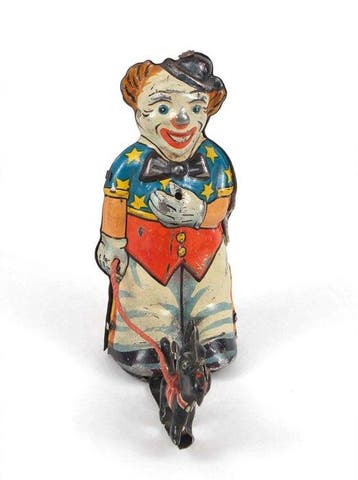 D.R.G.M. Germany - Speelgoed Clown met hond - 1920-1930 -, Antiek en Kunst