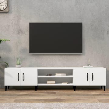 vidaXL Tv-meubel wit 180x31,5x40 cm bewerkt hout, Verzenden, 150 tot 200 cm, Nieuw, Minder dan 100 cm