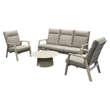 Barolo stoel bank loungeset 4 delig verstelbaar latte, Ophalen of Verzenden, Nieuw, Aluminium