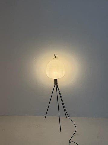 Staande lamp - Glas, Messing, Metaal - Vloerlamp Driepot