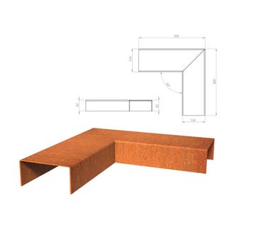 Cortenstaal u-profiel hoek 30x30x10,4x5cm, Overige materialen, Nieuw, Minder dan 25 cm, Border