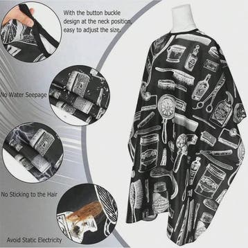 Professionele Barbershop Set: Kapmantel, Kammen, Borstels en