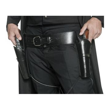 Zwarte carnaval riem met holsters - Riemen, Ophalen of Verzenden, Nieuw