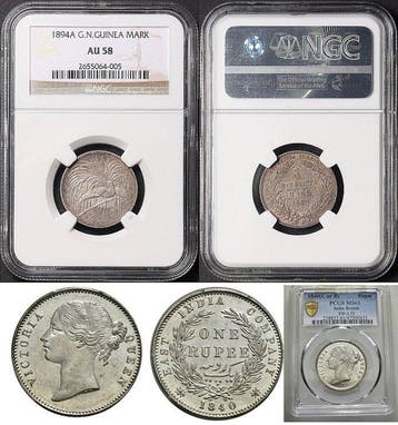 Nieuw-Guinea en Australië. one Guinea Mark 1894 and one