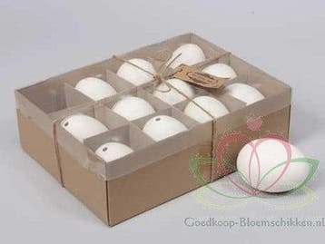 Ganzeneieren 8 cm leeggeblazen voor decoratie doos 12 stuks, Ophalen of Verzenden, Nieuw