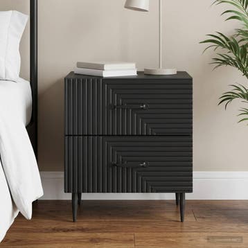 vidaXL Nachtkastje Zwart 43 x 34,5 x 47,5 cm Bewerkt hout, Minder dan 45 cm, Verzenden, Nieuw, Minder dan 55 cm
