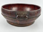 Kom - Hout, Brons - Een grote rijstkom