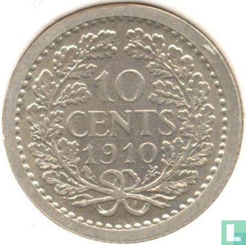 Nederland 10 cents 1910, Postzegels en Munten, Verzenden, 10 cent, Losse munt, Goud