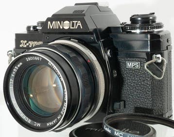 Minolta X-700 MPS with MC Rokkor PF 1,7/55mm Single lens, Audio, Tv en Foto, Fotocamera's Analoog, Nieuw