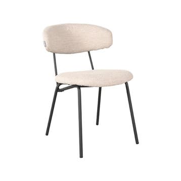 Stoel Zack | Naturel | Boucle | Zwart Metalen Frame | 2, Verzenden, Nieuw in verpakking