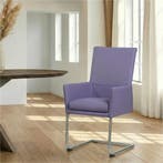 Leren eetkamerstoel Rumor - Toledo Lila (lichtpaars) -, Ophalen of Verzenden, Nieuw, Leer, Modern