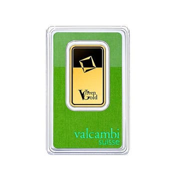 1 oz Valcambi Green goudbaar met certificaat, Verzenden, Goud