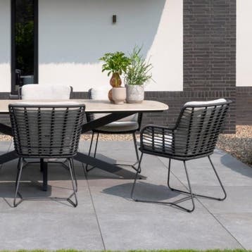 Fabrice dining tuinstoel antraciet 4-Seasons Outdoor, Tuin en Terras, Ophalen of Verzenden, Nieuw
