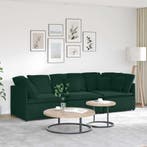 vidaXL Modulaire bank met kussens fluweel donkergroen, Huis en Inrichting, Banken | Bankstellen, Verzenden, Nieuw, Stof