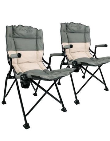 Set 2x ViaMondo Premium Vouwstoel Cremeverde Largo, Nieuw