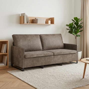 vidaXL 3-zits bank Donkergrijs 190 x 81 x 82 cm Faux Suède, Verzenden, Minder dan 150 cm, Metaal, Driepersoons