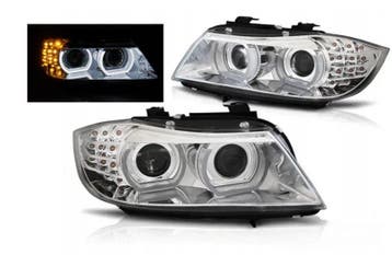 Xenon koplampen Angel Eyes LED DRL geschikt voor BMW E90/E91, Auto-onderdelen, Verlichting, Verzenden, Nieuw, BMW
